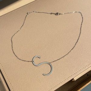 Block letter monogram letter necklace S never worn